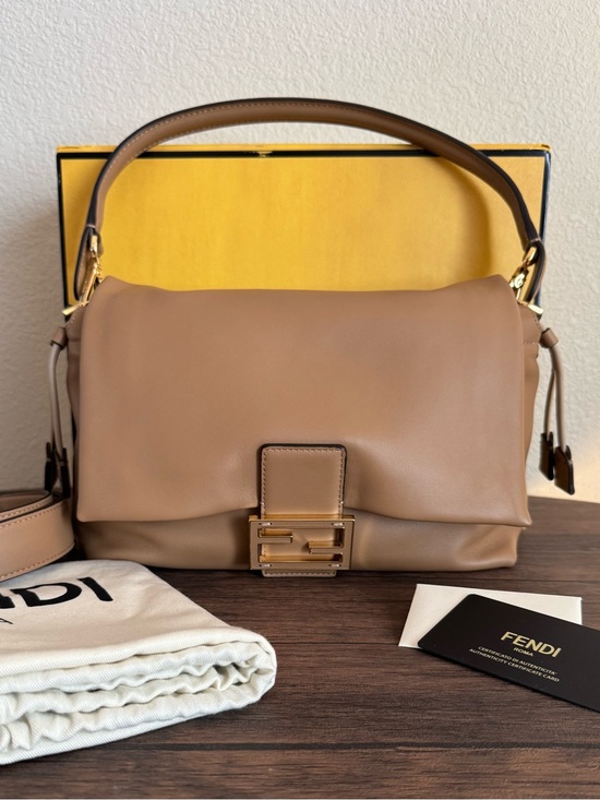 Fendi Handbags - ❌SOLD❌NEW FENDI Baguette Soft Medium Lambskin Leather Bag in Cappuccino